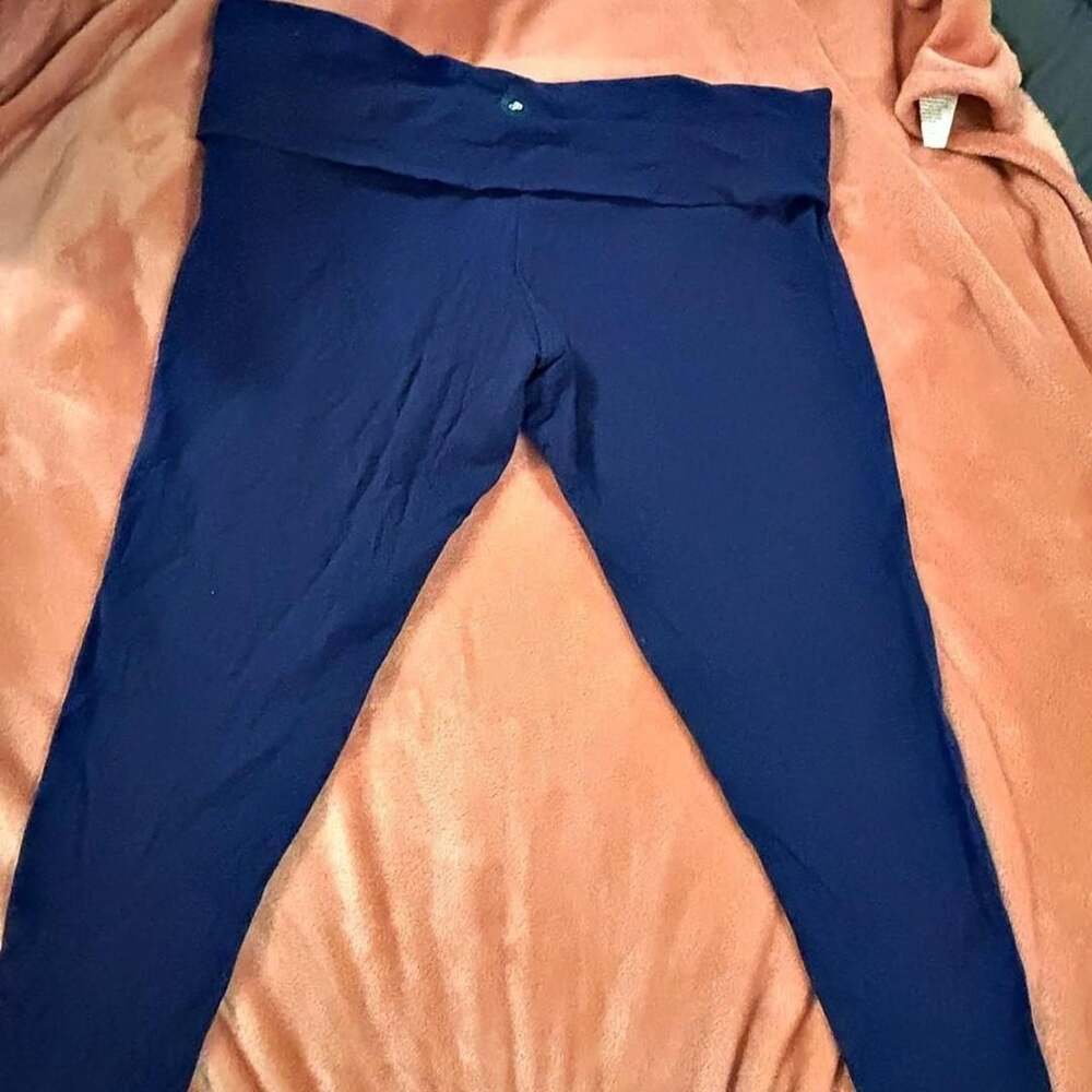 Victoria's Secret PINK Fold Over Leggings XXL Navy Blue Capri